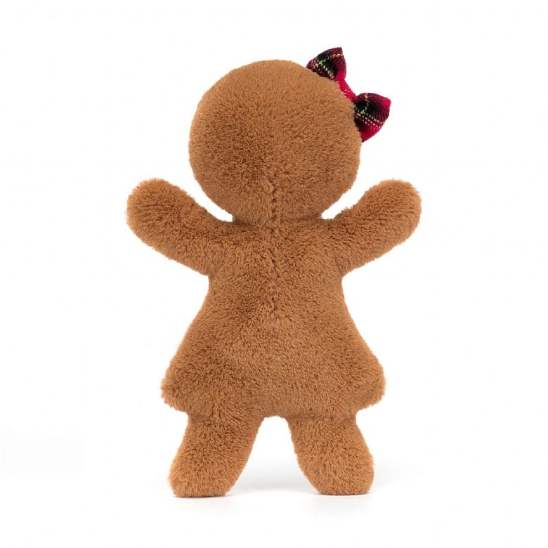 A back view of the stuffed gingerbread lady