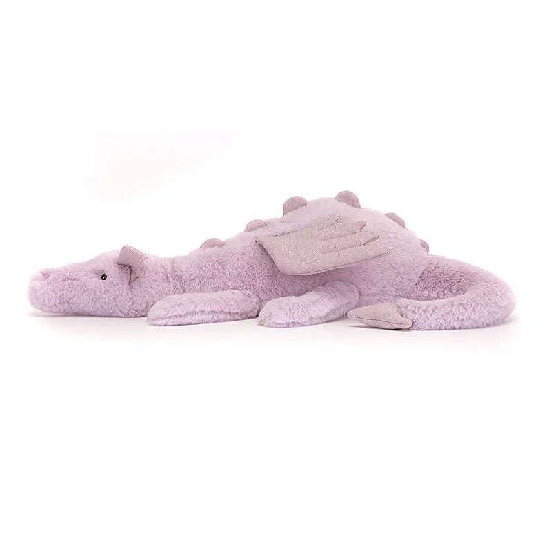 A side view of the lavender dragon