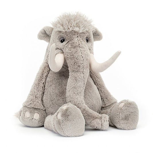 A chubby, floppy, grey stuffed Mammoth