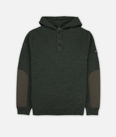 Hoodie - Barnacle Knit Olive