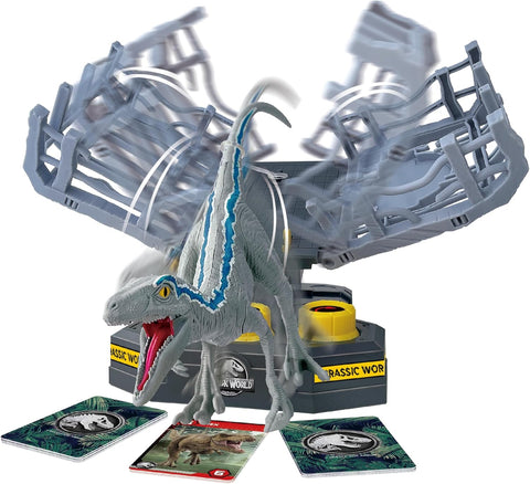 Image shows the Velociraptor breaking out of the cage