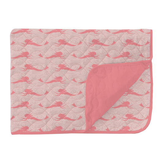 Quilted Throw Blanket - Baby Rose Mermaid + Strawberry