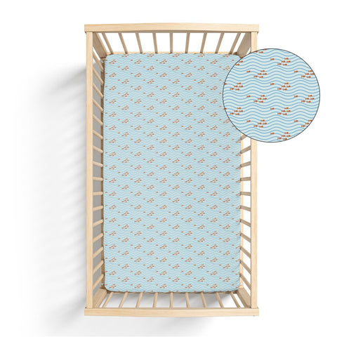 Grow-with-Me Crib to Twin Fitted Sheet - Fresh Air Little Fishy