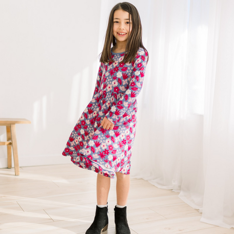 Twirl Dress (Long Sleeve) - Moonlight Picture Day Floral