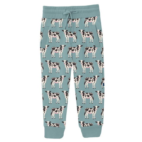Fleece Joggers - Jade Cows