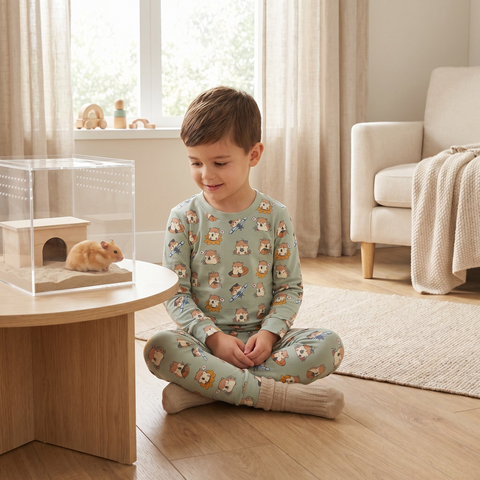 2 Piece Pajamas (Long Sleeve) - Aloe Hamster Antics