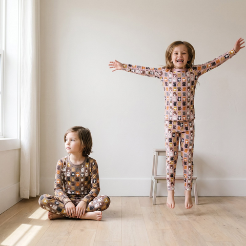 2 Piece Pajamas (Long Sleeve) - Portabella Cats