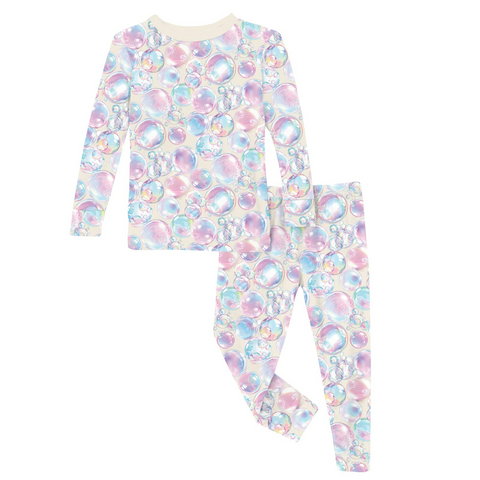 2 Piece Pajama Set (Long Sleeve) - Natural Bubbles