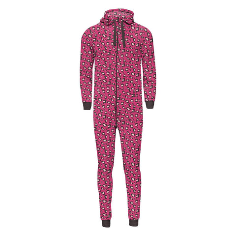 Last One - Size Small: Adult Fleece Jumpsuit - Calypso Cheetah Print