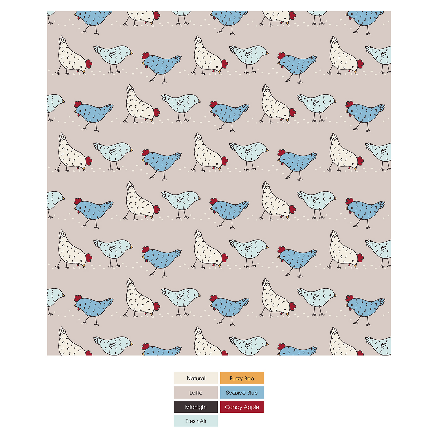 Toddler Blanket - Seaside Blue Gingham/Latte Chickens