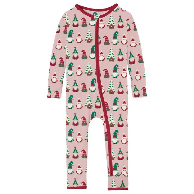 Coverall/Convertible Sleeper (Zipper) - Baby Rose Gnomes