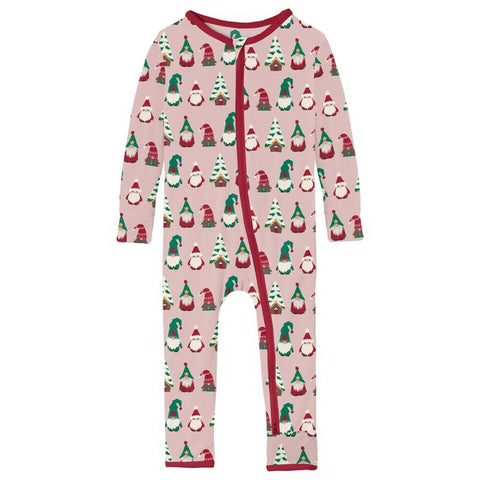 Coverall/Convertible Sleeper (Zipper) - Baby Rose Gnomes