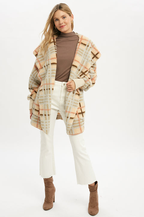 Hoodie - Checkered Open Fur