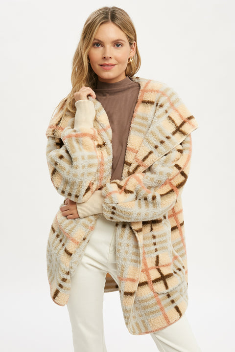 Hoodie - Checkered Open Fur