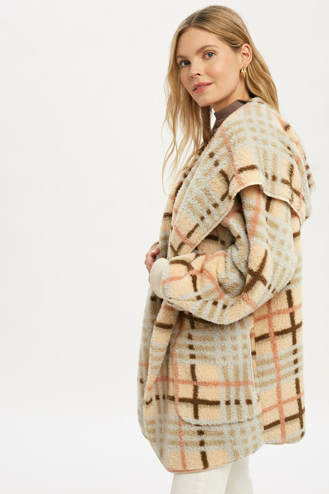 Hoodie - Checkered Open Fur