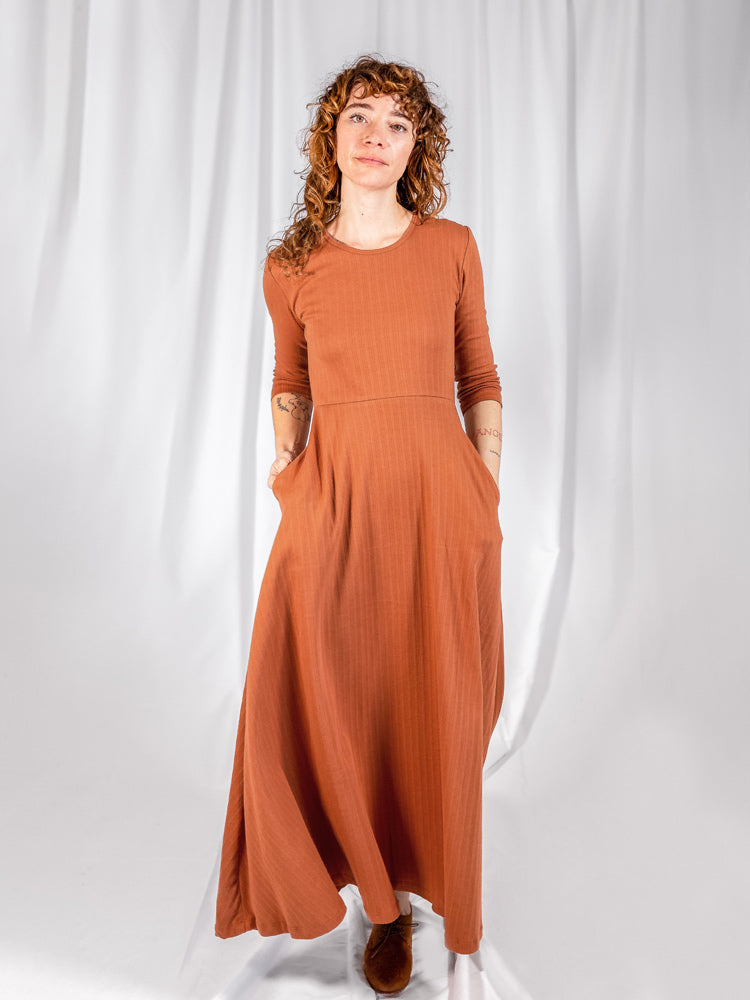 Maxi Dress - Mumbai  Sandstone Rib Knit