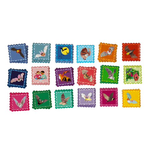 Image shows the matched tiles. They are all different types of bats.