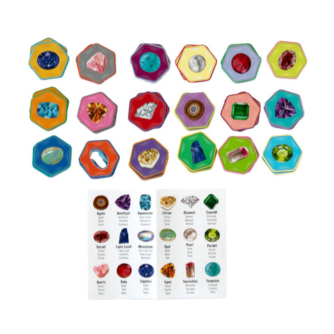 Image shows the matched tiles, which are various gemstones. It also has a card which explains each of the gemstones.