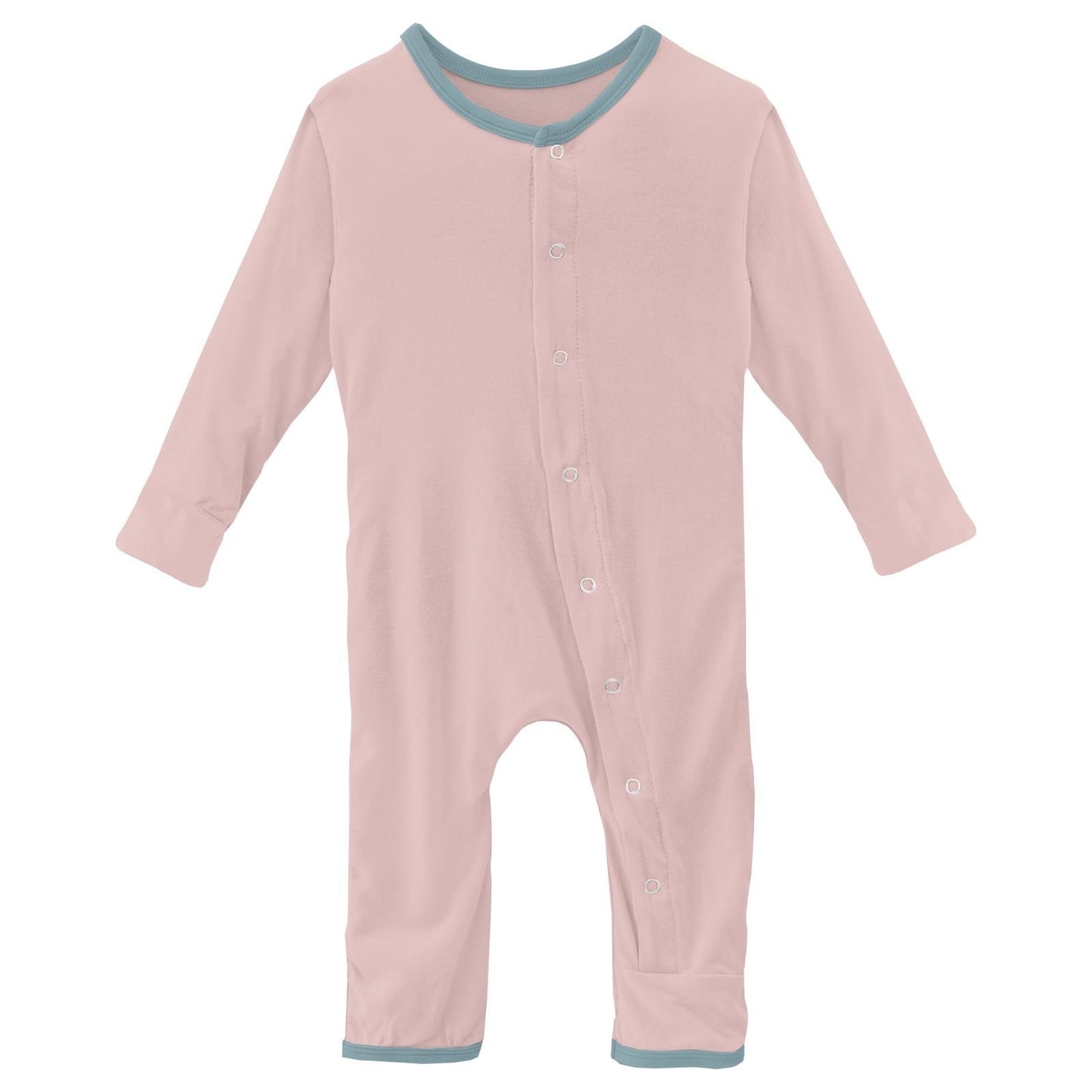 Applique Coverall (Snaps) - Baby Rose Whale