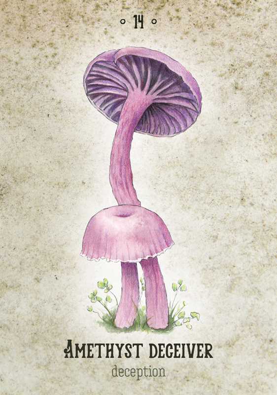 The image shows the amethyst deceiver oracle card