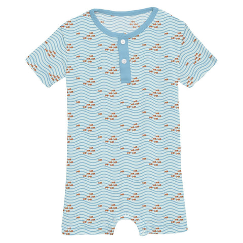 Henley Romper (Short Sleeve) - Fresh Air Little Fishy