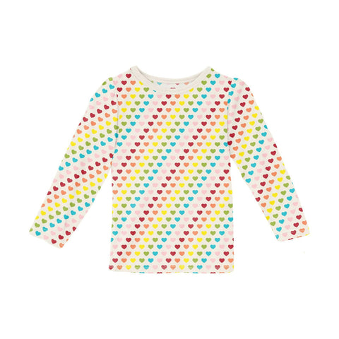 Tailored Fit Puff Tee (Long Sleeve) - Rainbow Hearts