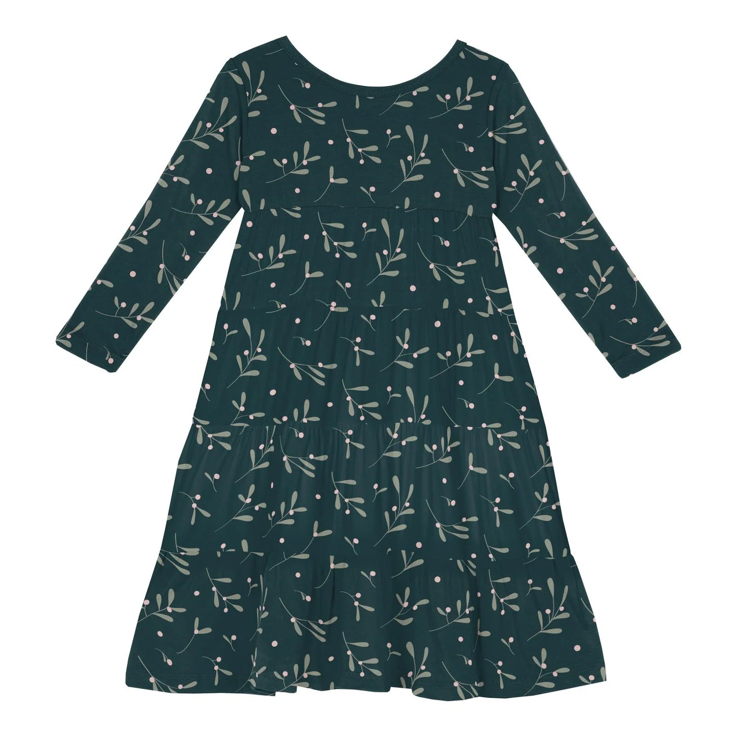 Tiered Dress (Long Sleeve) - Pine Mistletoe