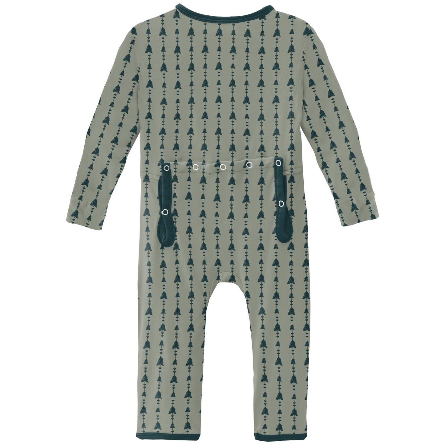 Coverall (Snaps/Zipper) - Silver Sage Trees & Hearts