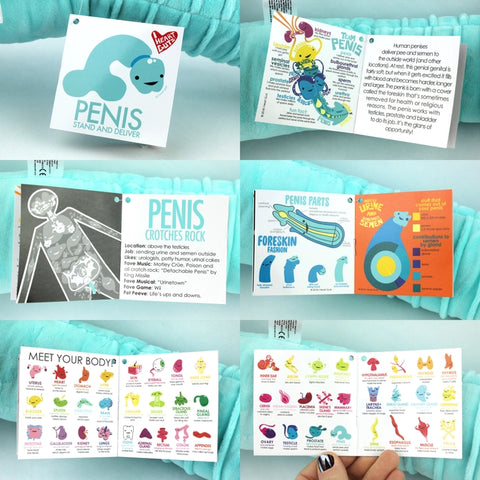 Image shows the information card that comes with the penis neck pillow