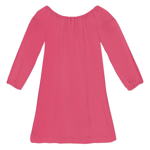 Long Sleeve Peasant Dress in Winter Rose XS-5/6 Long Sleeve Peasant Dress in Winter Rose XS-5/6