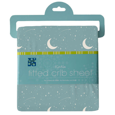 Grow-With-Me Crib to Twin Sheet - Jade Starry Sky & Moon