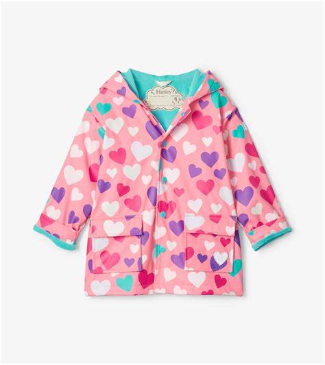 Last One - Size 4T: Color Changing Raincoat - Colorful Hearts