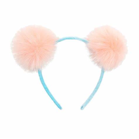 Headband - Pink Fluffy PomPoms