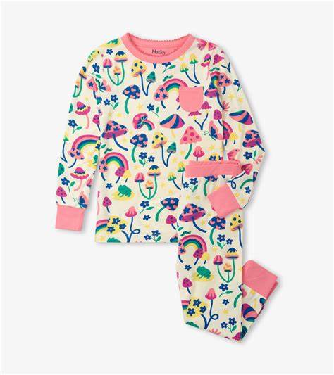 2 Piece Pajamas (Bamboo) - Groovy Mushroom