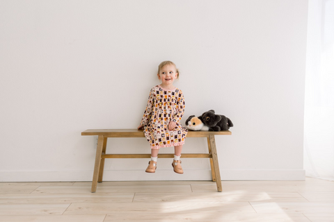 Swing Dress (Long Sleeve) - Baby Rose Cats