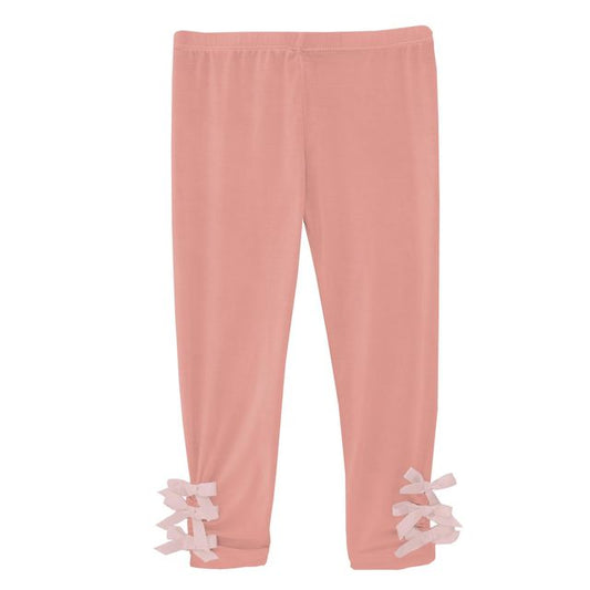 Leggings with Bows - Blush with Baby Rose