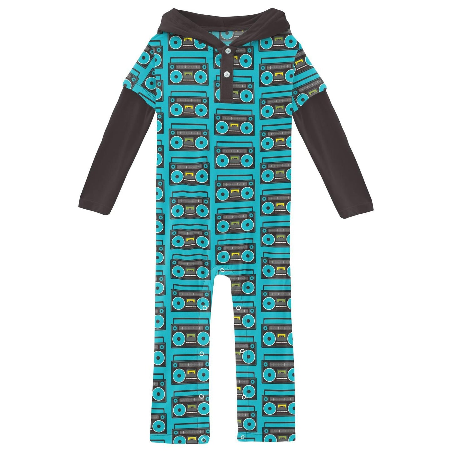 Last One - Size 18/24M: Hoodie Romper (Long Sleeve) - Confetti Boombox