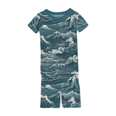 2 Piece Pajama Set (Short Sleeve & Shorts) - Oceanic