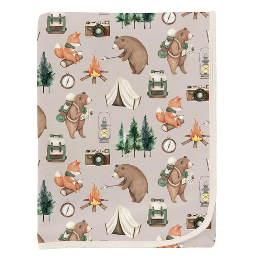 Swaddle - Latte Camping Animals