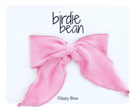 Hair Clip - Pink Velvet Bow