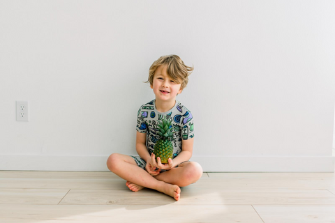 2 Piece Pajama Set (Short Sleeve & Shorts) - Dove Surf