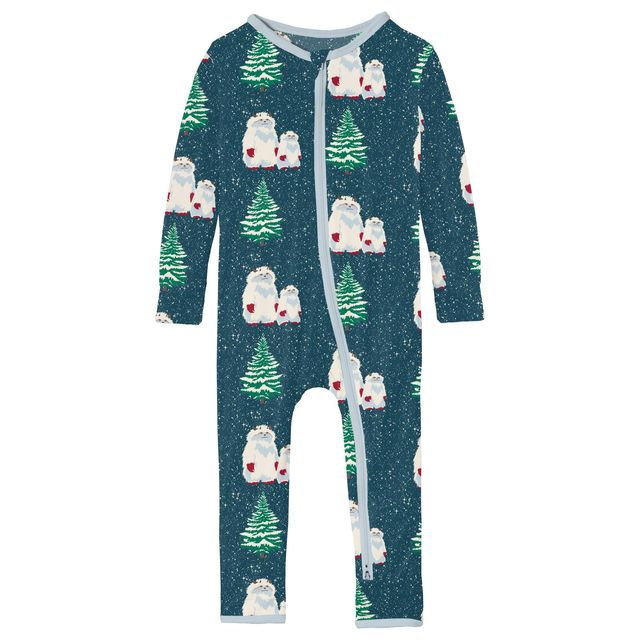 Coverall/Convertible Sleeper (Zipper) - Peacock Yeti