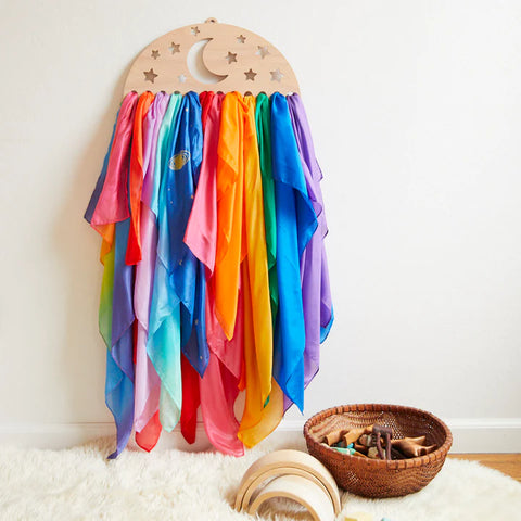 Large Playsilk Wood Display - Moon & Stars