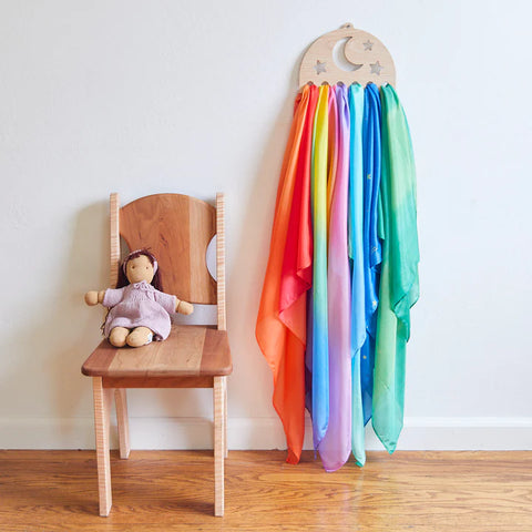 Playsilk Wood Display - Moon & Stars