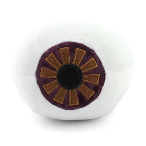 Image shows the brown stuffed eyeball