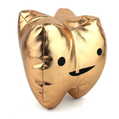 Image shows a stuffed gold tooth