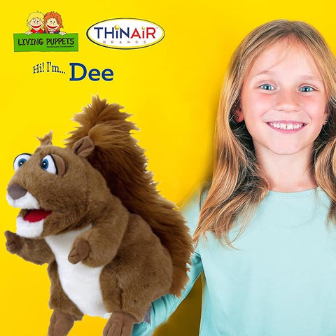 Image shows a child playing with the hand puppet