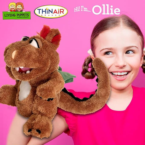 Image shows a young girl using the hand puppet