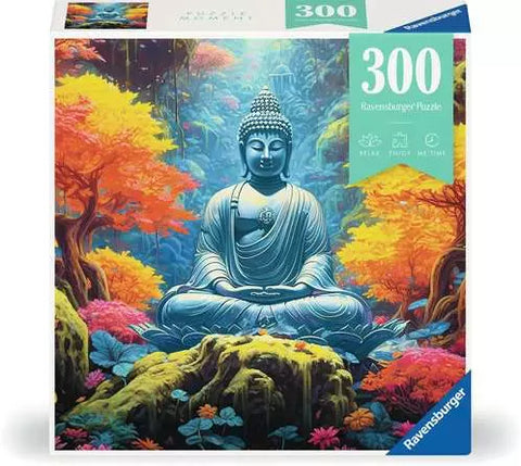 Image shows the puzzle box for a 300-piece Buddhist themed puzzle titled "Peace"