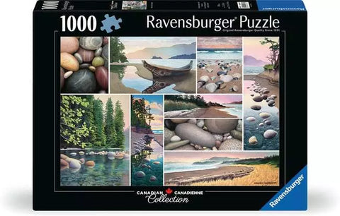 Image shows a collage of photos from Canada's west coast in a 1000 piece puzzle.